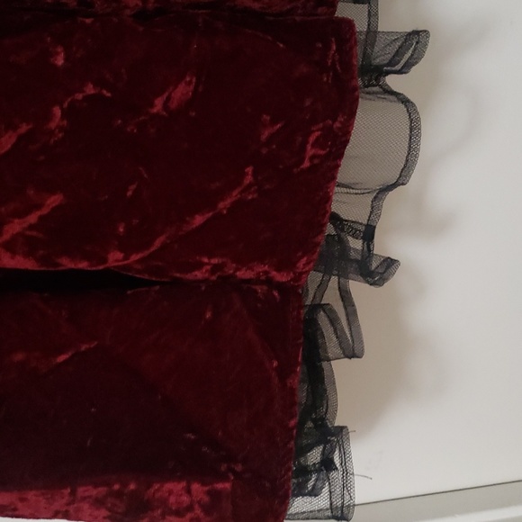 Vintage Roberta Red crushed velvet dress size Small 5/6 burgundy - Picture 3 of 10